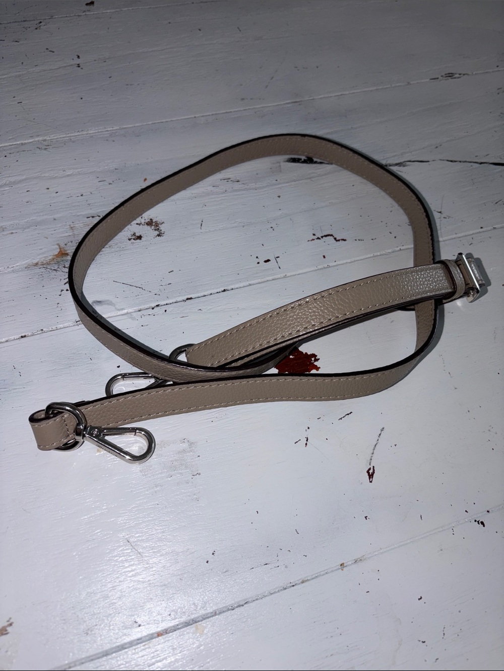Brighton replacement Neutral Taupe Leather Crossbody Strap with Silver Hardware